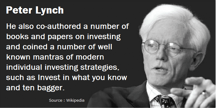 テンバガー(Ten Bagger)を広めた「ピーター・リンチ」