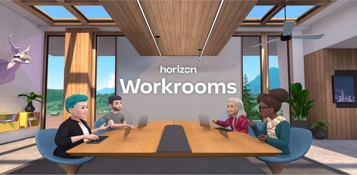 Meta社(旧フェイスブック社)がサービス提供している「Horizon Workrooms」の画像